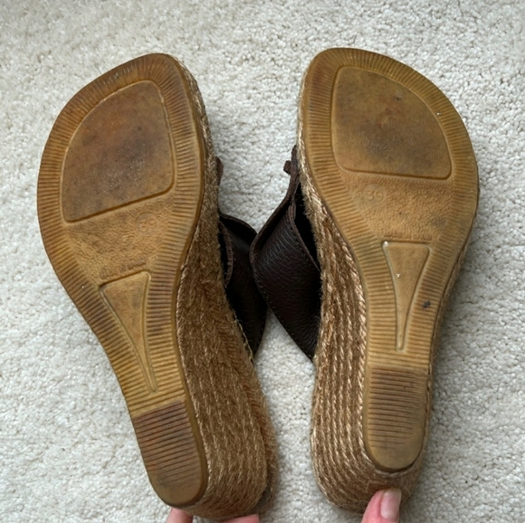 Burberry wedge Brown Nova Check leather espradrille slides - Picture 4 of 5